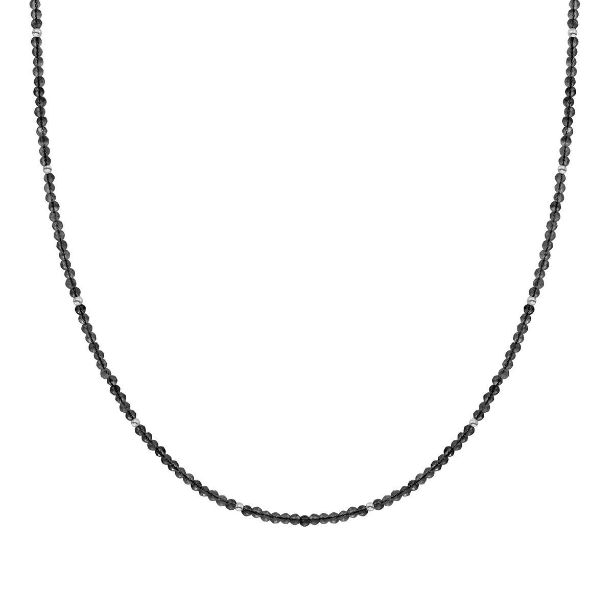Sparkling Jewels Ketting | 2mm Onyx Silver - 42cm +2cm NLK04S-G07