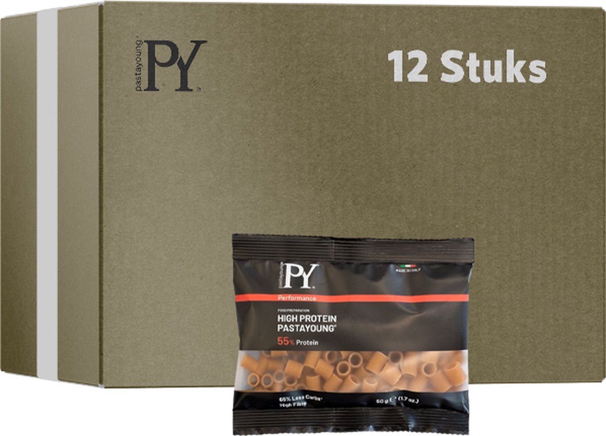 Pasta Young | Tubetti Rigate | Portieverpakking | 12 stuks | 12 x 50 gram
