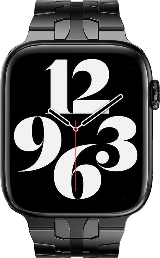 Bracelet en acier - convient aux Apple Watch séries 1/2/3/4/5/6/7/8/9/SE/ Ultra/ Ultra 2 avec une taille de boîtier de 42 mm / 44 mm / 45 mm / 49 mm - noir
