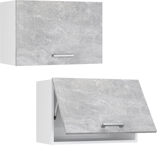 Hangkast R-Line Beton 60 cm met liftdeur Vicco | Beton | Wandkast (plat) 60 cm | 406673136669906