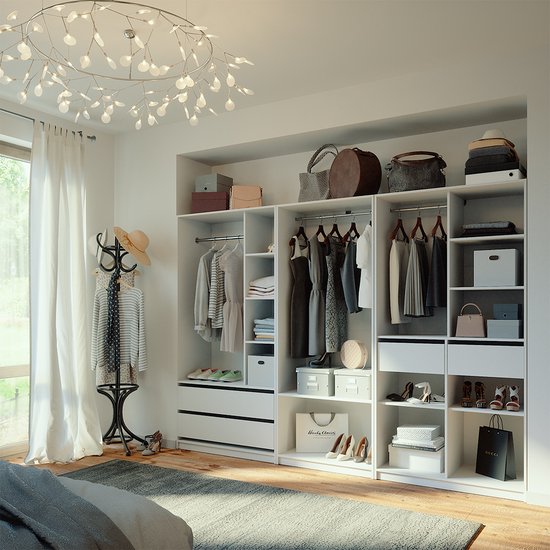 Vicco Armoire Elmo, Wit, 100 x 200 cm Set de 3 parties