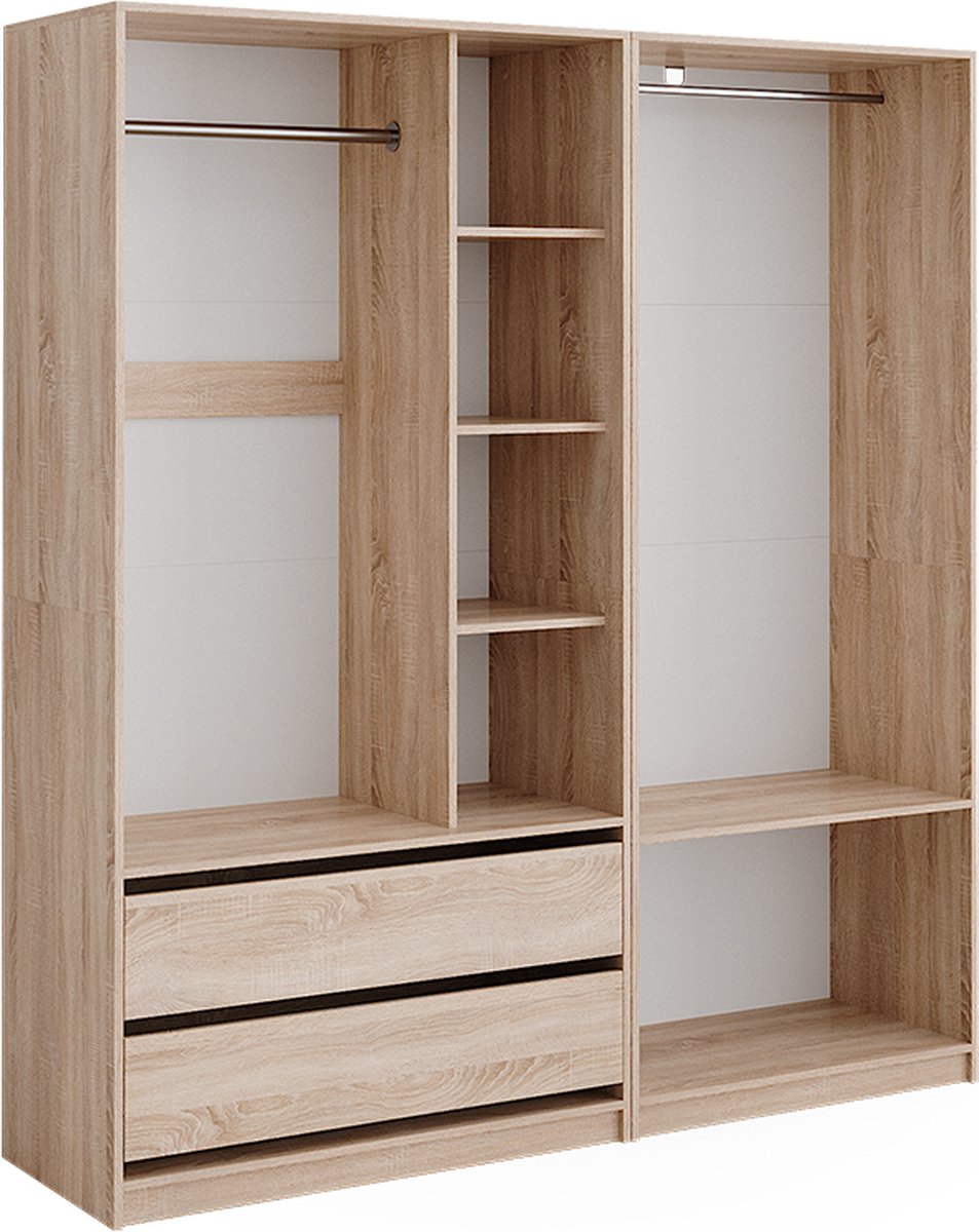 Vicco Elmo Garderobekast – 180 x 200 cm Set van 2 Sonoma