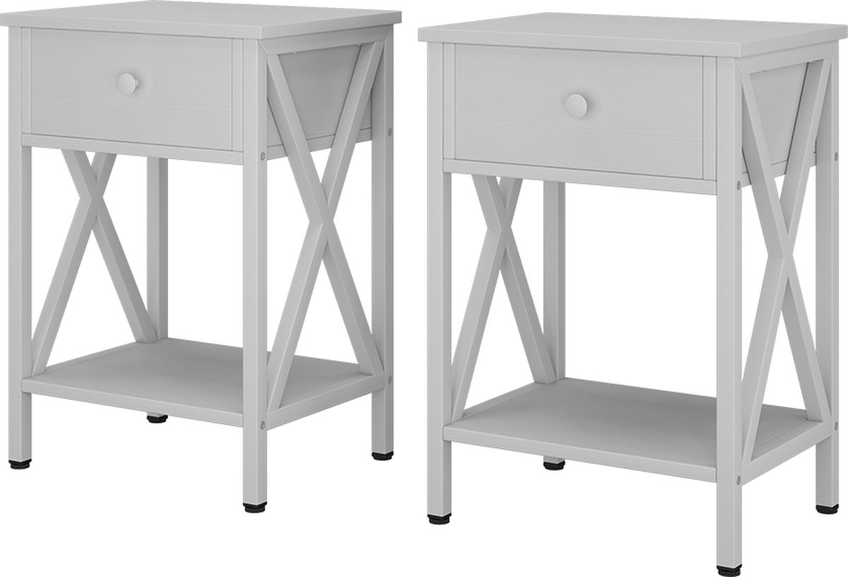 Vicco Keno Nachtkastje – Set van 2 Wit