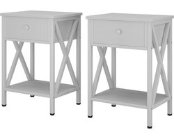 Vicco Keno Nachtkastje – Set van 2 Wit