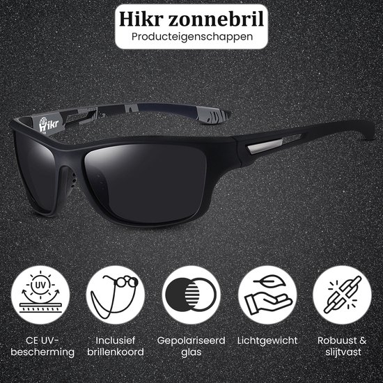 Hikr® Zonnebril - Gepolariseerd - Heren & Dames - Fietsbril - Sportbril - Sport zonnebril - Sportief - Outdoor - Wielrennen & Fietsen - Zwemmen & Wintersport - Werk - Hiking & Wandelen van HI — afbeelding 4