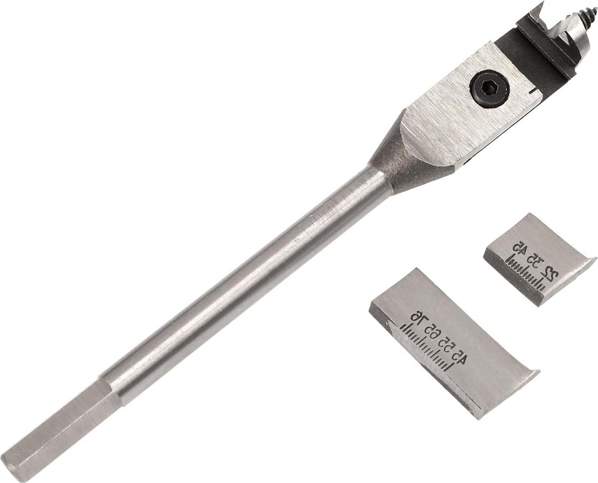 Houtboor - Verstelbare Spadeboor - 22-76mm - Hoogwaardig Staal - Boorset - Geschikt voor Hout - 2 Stuks