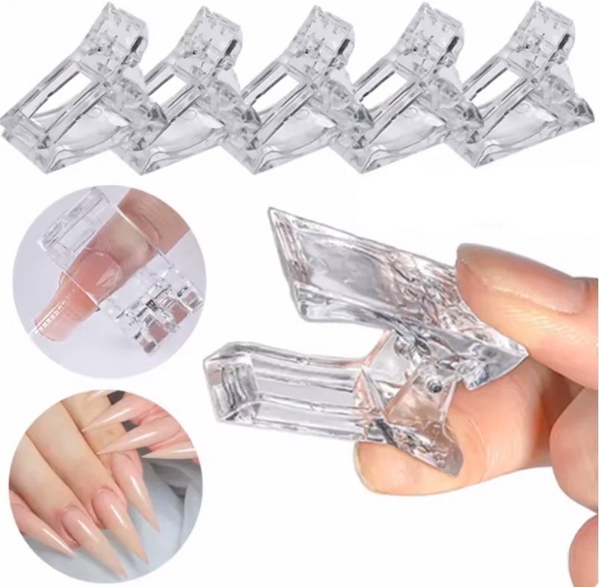 Goedkoopste CHPN - Nagelklemmen - 5 stuks - Geschikt voor gelnagels - Voor polygel - Nagelklem - Polygelklemmen - Nagelclips - Clipjes