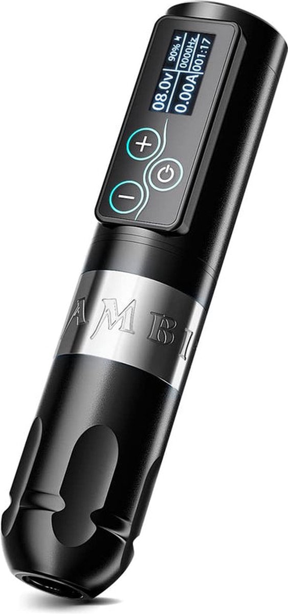 Ambition - Vibe - Tattoo Machine - Tattoo pen - Tattoo Set - Complete set voor beginners & gevorderden - Tattoo Machine Pen - 10000RPM - 12V - 2400mAh - Zilver