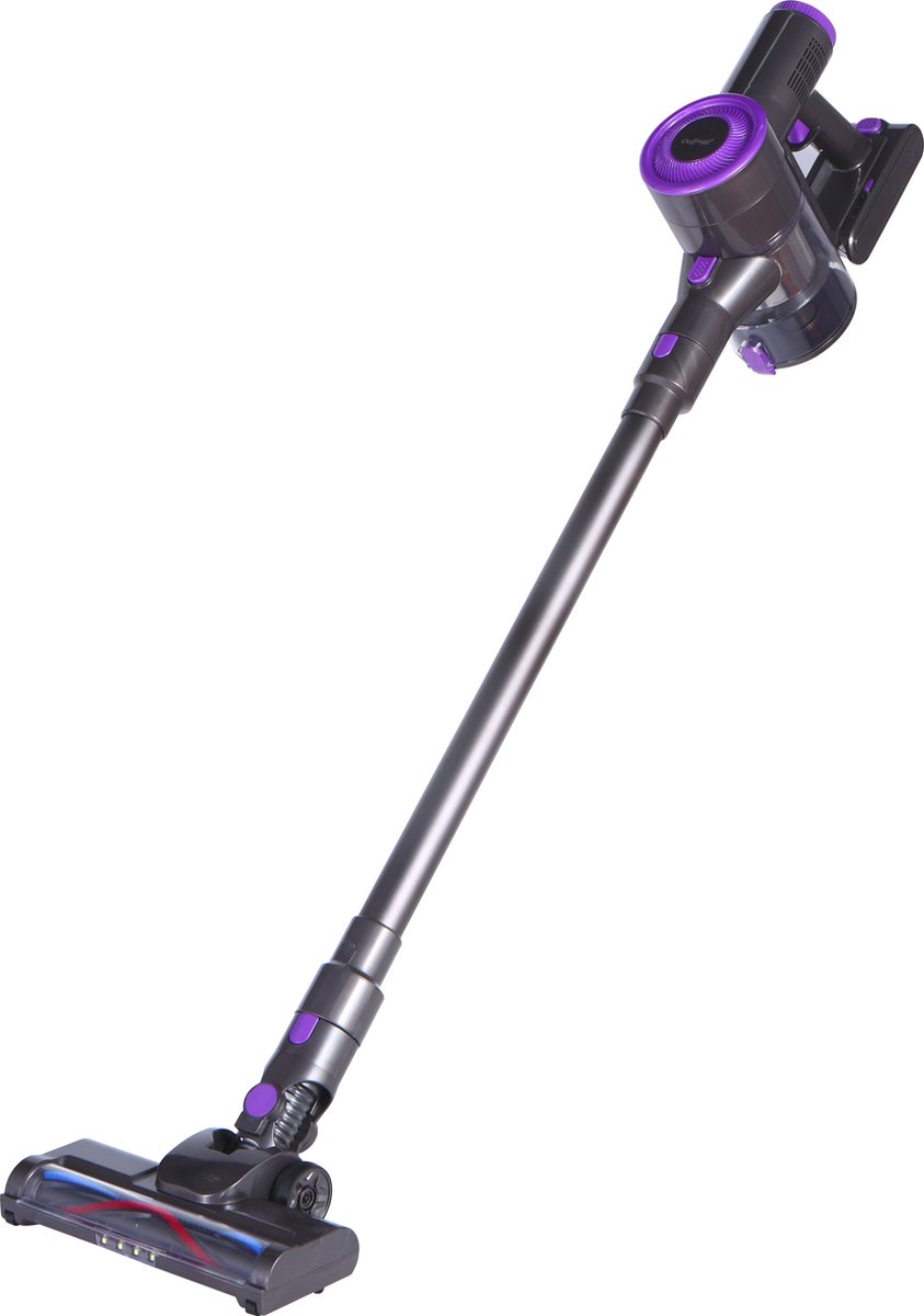 Cheffinger Steelstofzuiger - 300Watt - Draadloze Stofzuiger - Paars - LED Verlichting - Wandmontage – foto 3