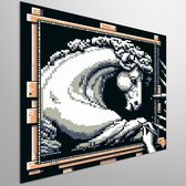 Pixel art relief schilderij | Het verweven van pixels en reliëf tot een kunstwerk | Kunst - 80x80 centimeter op Dibond | Foto op Dibond