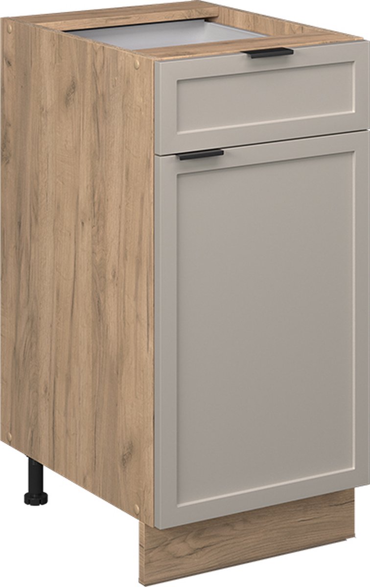 Vicco Fame-Line Keukenonderkasten – 40 cm zonder werkblad GrijsBeige GrijsBeige/Goudkleurig Eiken