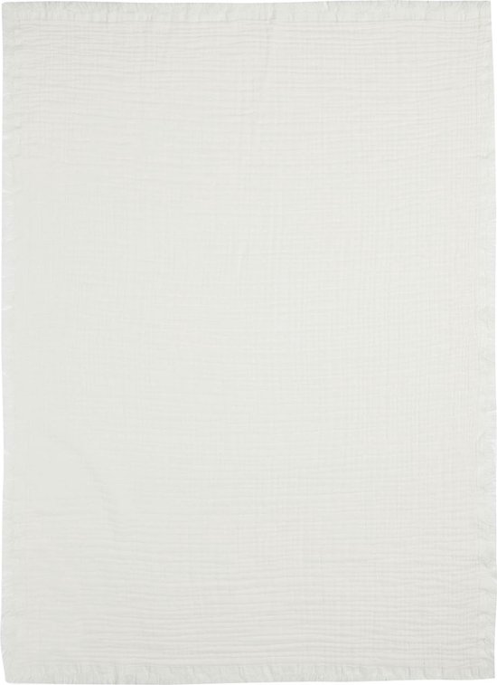 Jollein Deken Wieg 75x100cm Muslin Fringe - Ivory