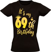 T-shirt Femme Happy Anniversaire Or 69 ans - anniversaire - cadeau - fête
