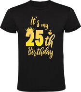 Happy Birthday Goud 25 jaar Heren T-shirt - verjaardag - cadeau - feest