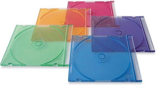 Slim Case Assorted Colors 10-Pack - CD/DVD Storage Solution | bol