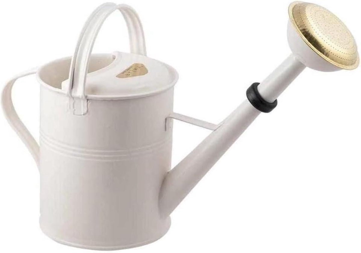 Modern Style 5L Watering Can for Indoor and Outdoor House Plants - Coloured Galvanised Powder Coated Steel - Metal Design With Narrow Spout And High Handle - Winter White