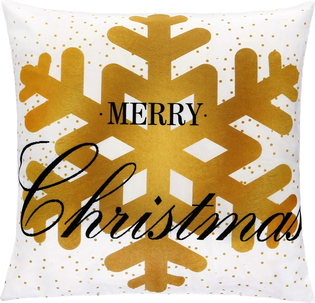 springos Sierkussenhoes | Kussenhoes | Kussensloop | Woonaccessoires | 40 x 40 cm | 1 Stuk | Kerst | Sneeuwvlok Wit