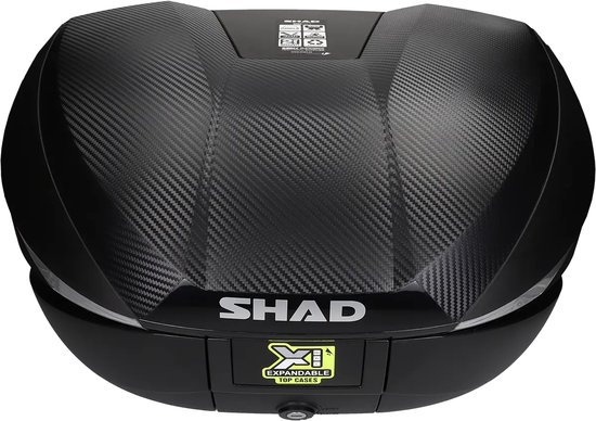 topkoffer verstelbaar volume 46l 52l 58l carbon zwart shad sh58x voor motor scooter