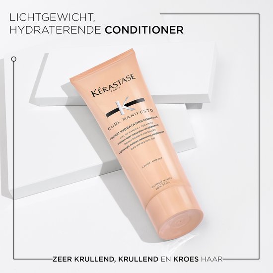 Kérastase Curl Manifesto Hydraterend Trio + Cadeau - Shampoo 250ml, Conditioner 200ml & Leave-in Crème 150ml + Shampoo 75ml Cadeau - Voor Gehydrateerde & Veerkrachtige Krullen