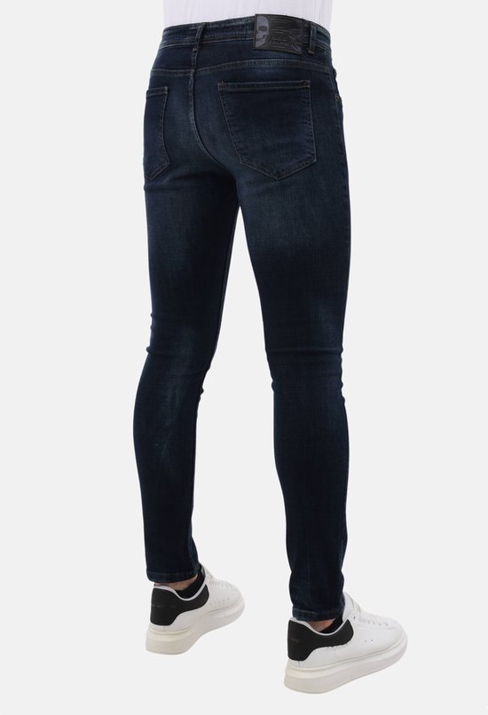 Jeans pour hommes coupe slim stretch avec déchirures - MM- S-107 - Blauw