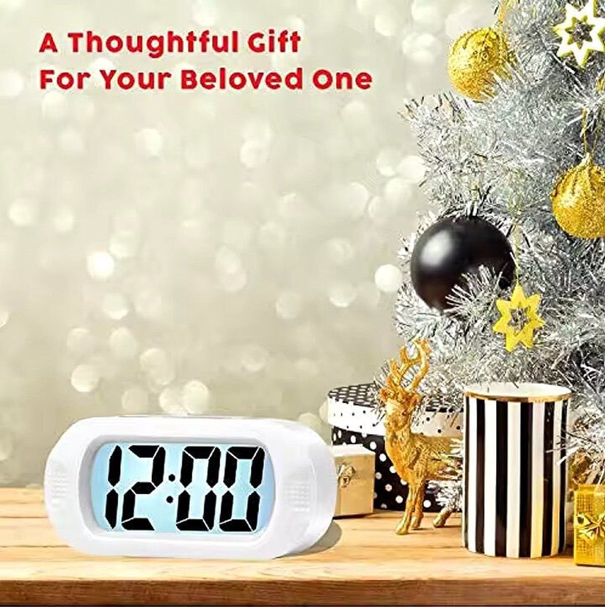 Digitale Wekker Klok - 24uurs wekker - Werkt Op Batterijen - Makkelijk Instelbaar Alarm met Snooze en licht Functie - Kinderwekker Reiswekker - Digitale LED Klok/Wekker - Trendy Wekker Met Snooze functie - Stevige Alarmklok - Wit — cadeau in Elektronica - foto 2