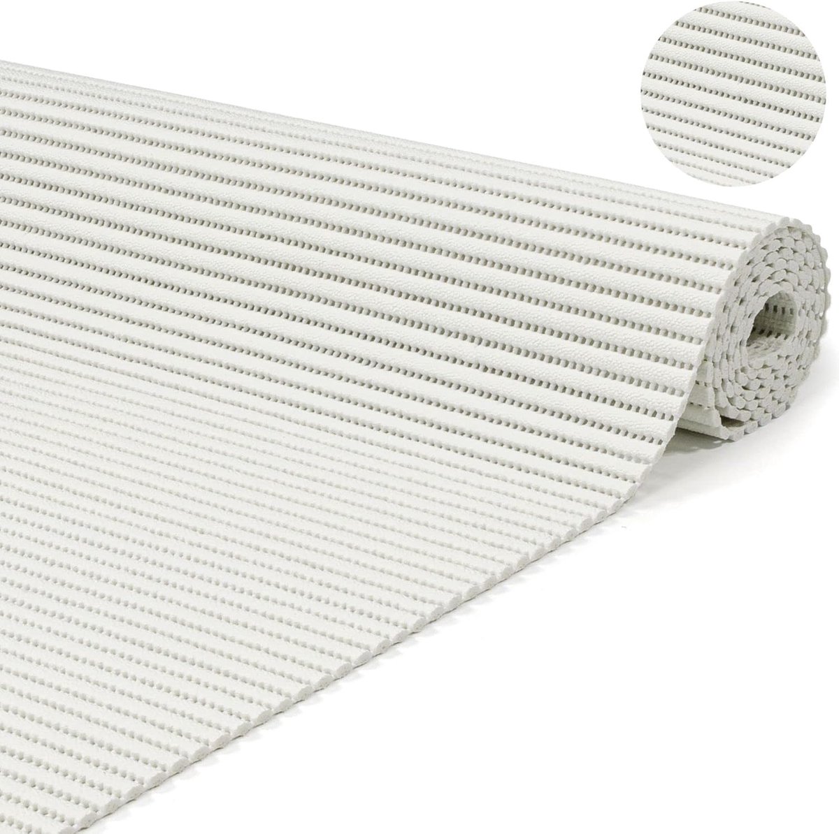 Goodivery ® Zachte Schuim Badmat Antislip voor Badkamer en Douche in Neutraal Wit 1500 x 65 cm