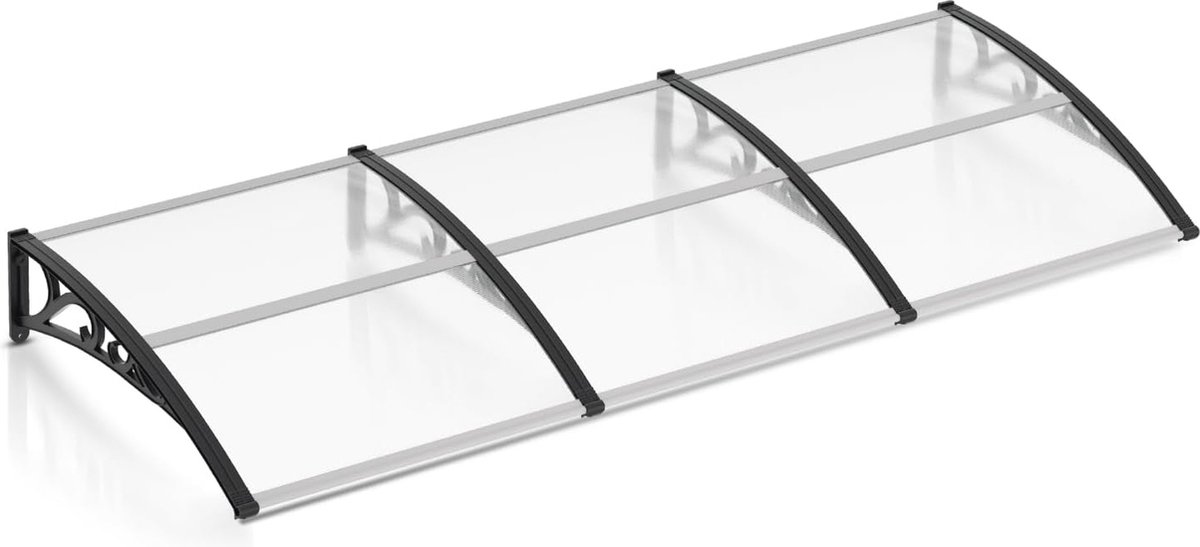 Transparante Luifel voor Voordeur - Boogvormige Polycarbonaat Overkapping 300x100 cm