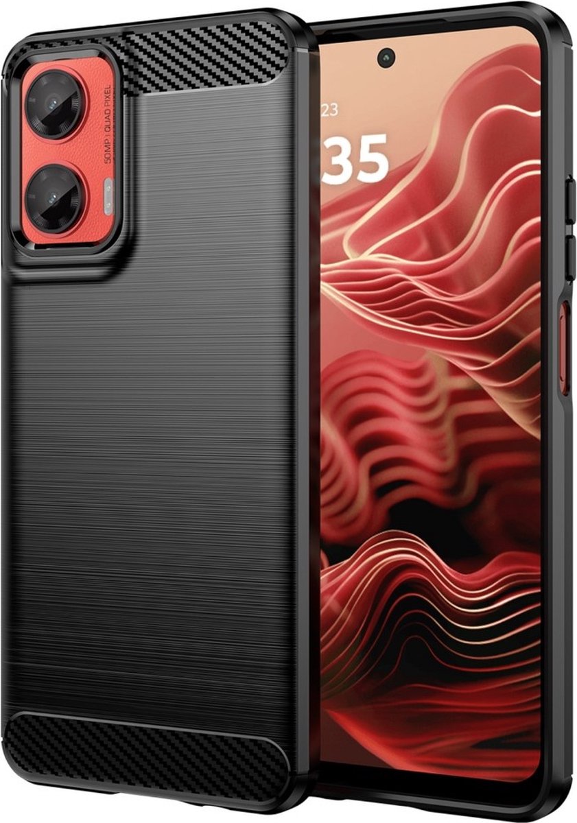 Coverup Hoesje - Geschikt voor Motorola Moto G35 Hoesje - Coverup Armor Brushed TPU Back Cover - Zwart