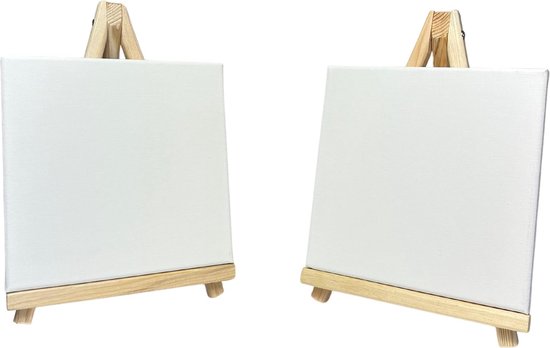 Foto: 2 delige mini schildersezelset van grenenhout geschikt voor doeken tot 25 x 35 cm perfect voor kinderen hobbykunstenaars en creatieve projecten