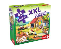 Noris XXL Puzzel vakantie op de boerderij | 45 Extra grote puzzelstukken | 64 x 44cm | 3+ jaar