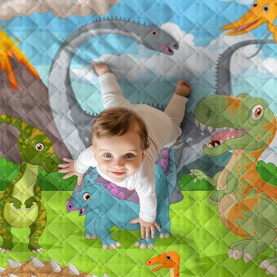 Brisby Zware Kwaliteit Speelkleed, Speelmat Anti slip en Wasbaar 150 x 200 cm. - Dinosaurus van Brisby — afbeelding 2