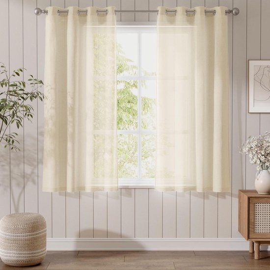 MIULEE Voile-gordijnen voor binnenshuis, minimalistische gordijnen in