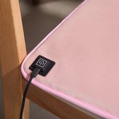 Verwarmd stoelkleed - Warmtedeken - Ruisite Draagbaar Grafeen Verwarmd Zitkussen – 3 Warmtestanden – Instelbare Thermostaat & Oververhittingsbeveiliging – USB Aansluiting – Ideaal voor Slaapkamer en Kantoor – 45x45 cm - Roze