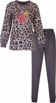 Irresistible Dames Pyjama - Katoen - Panterprint - Grijs - Maat S
