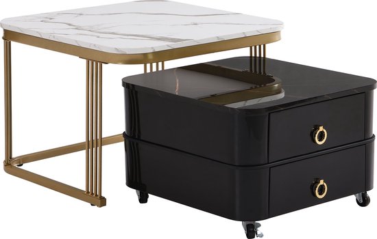 Sky night blue marmer salontafel set - Wagemaker Marmer & Graniet