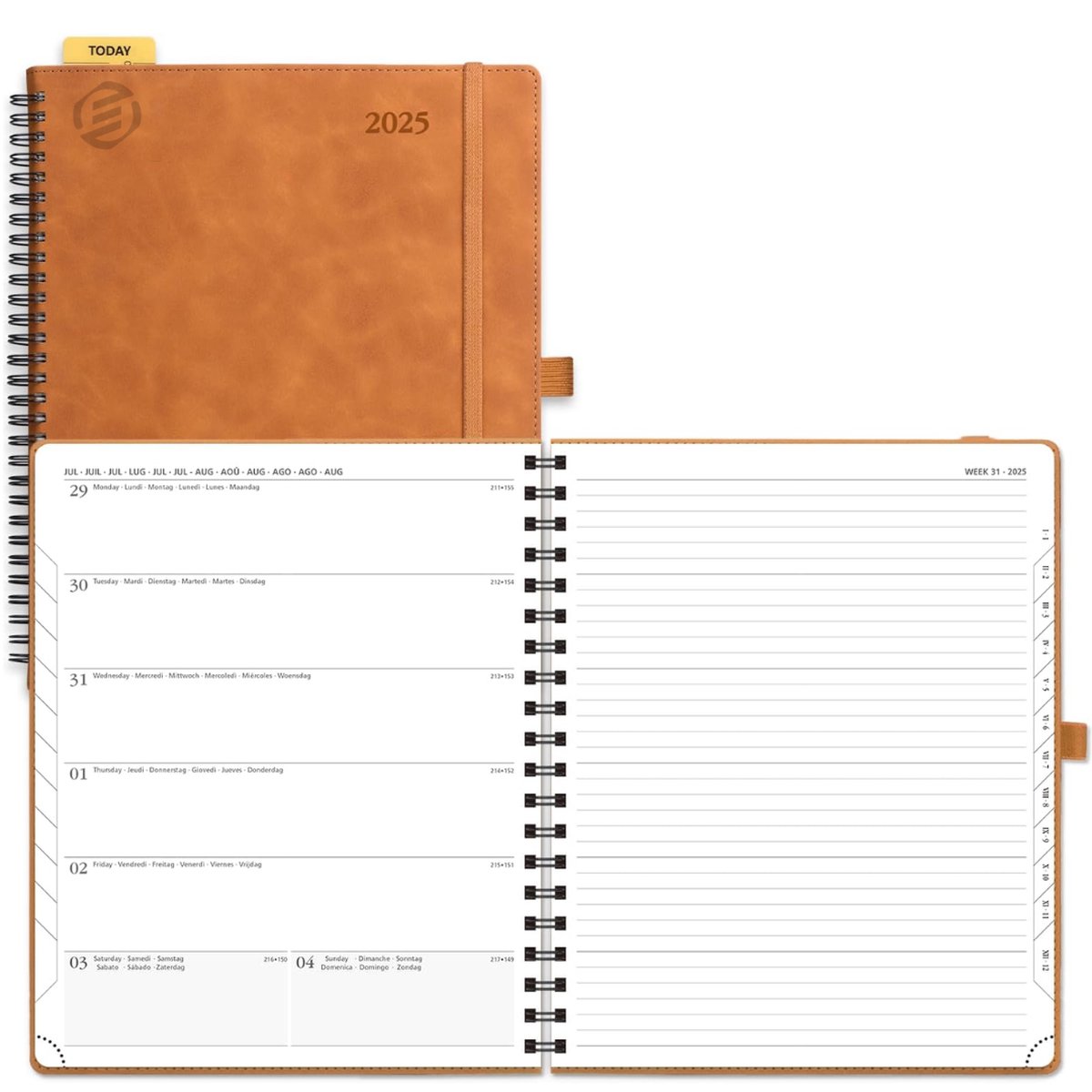 Equivera Weekplanner 2025 - Weekly Planner - Agenda - Kalender - Maandplanner - Famillieplanner
