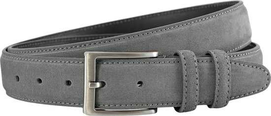 Set de Ceintures de Pantalon en daim Landley - Duopack de Ceintures pour hommes en cuir suédé - Cuir - Cognac et Grijs - Longueur totale 110 cm / Taille de ceinture 95