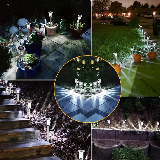BUCASA 6x Solarlampen Voor Buiten - IP65 Waterdicht, Warm Wit Licht
