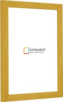 Fotolijst - Fotokader - Okergeel - Halfrond met zichtbare houtnerf - Fotomaat 45x80 - Ontspiegeld ACRYLITE - Art.nr. 1055005945803