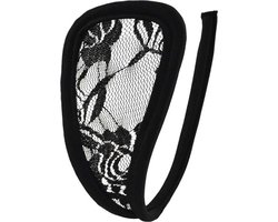 Zwarte C-string - sexy invisible slipje - c-vorm - kant - lace - onzichtbaar - ondergoed - slip - string - ademend - C-string