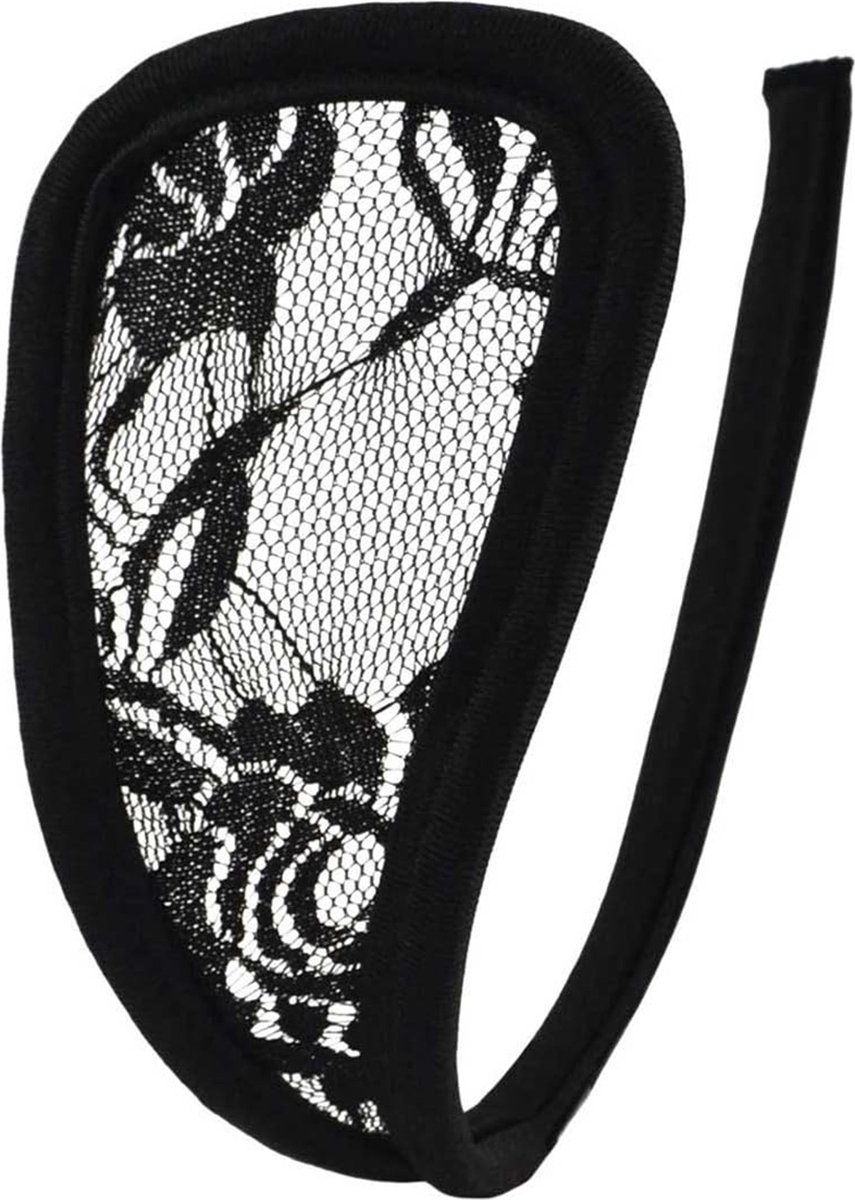 Zwarte C-string - sexy invisible slipje - c-vorm - kant - lace - onzichtbaar - ondergoed - slip - string - ademend - C-string