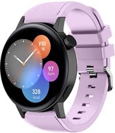 Siliconen Smartwatch bandje - Geschikt voor  Huawei Watch GT 3 42mm siliconen bandje - lila - 42mm - Strap-it Horlogeband / Polsband / Armband