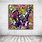 Pop Art Slash Poster in lijst - 90 x 90 cm en 2 cm dik - Fotopapier Mat 180 gr Framed - Popart Wanddecoratie inclusief lijst