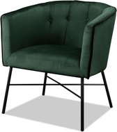 KY Design® Farenheit Fauteuil - Fluweel Groen - Eetkamerstoel -  Extra soft touch - Comfortstoel
