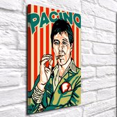 Pop Art Al Pacino Acrylglas - 120 x 80 cm op Acrylaat glas + Inox Spacers / RVS afstandhouders - Popart Wanddecoratie