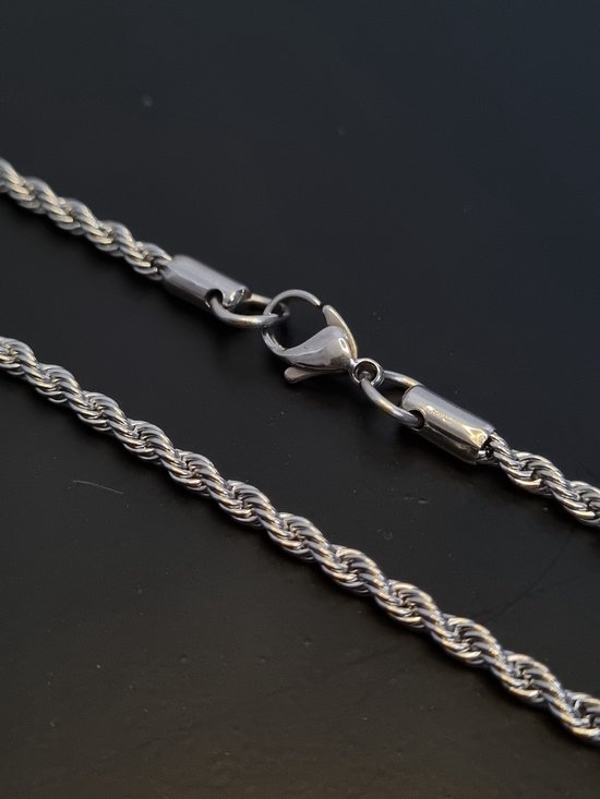 Diamond Boss - Rope ketting - 60 cm - Zilver plated