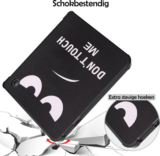 Hoesje Geschikt voor Kobo Libra 2 Hoes Bescherm Hoesje Case Sleep Cover Trifold - Hoes Geschikt voor Kobo Libra 2 Hoesje - Don't Touch Me van Hoesje  — afbeelding 4