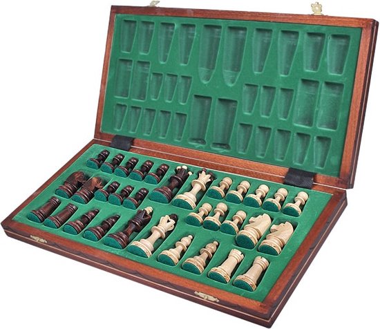 Thumbnail van een extra afbeelding van het spel Senator luxe houten schaakset met inlegblad