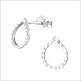 Aramat jewels ® - Zilveren geometrische bewerkte oorbellen druppel 925 zilver 9x7mm