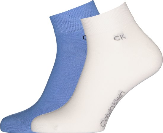 Calvin Klein herensokken Simon (2-pack) - hoge enkelsokken - licht- en kobaltblauw -  Maat:
